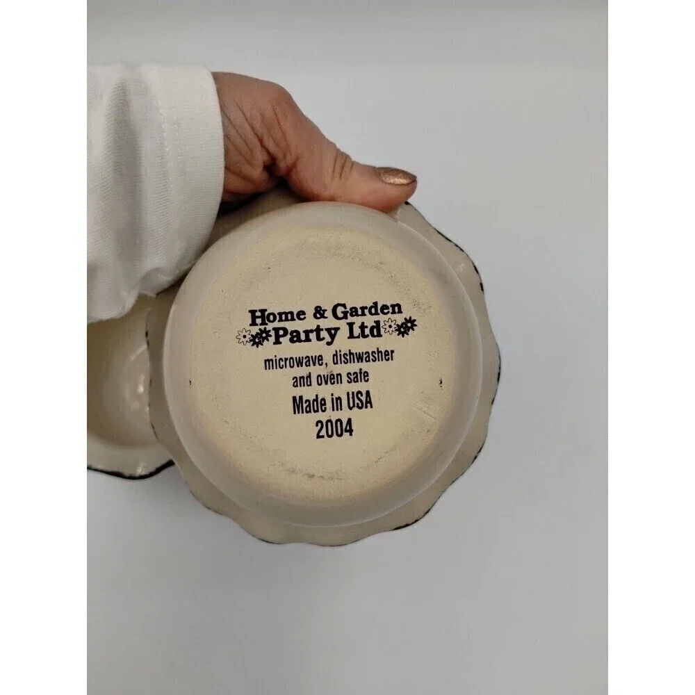 Home & Garden Party LTD 2004/05 Stoneware Chip Dip Bowl Blue Sponge Replacement
